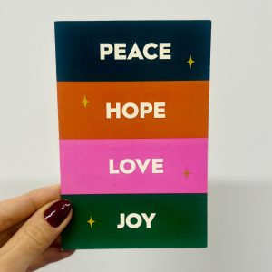 Cartão "Peace hope love joy"